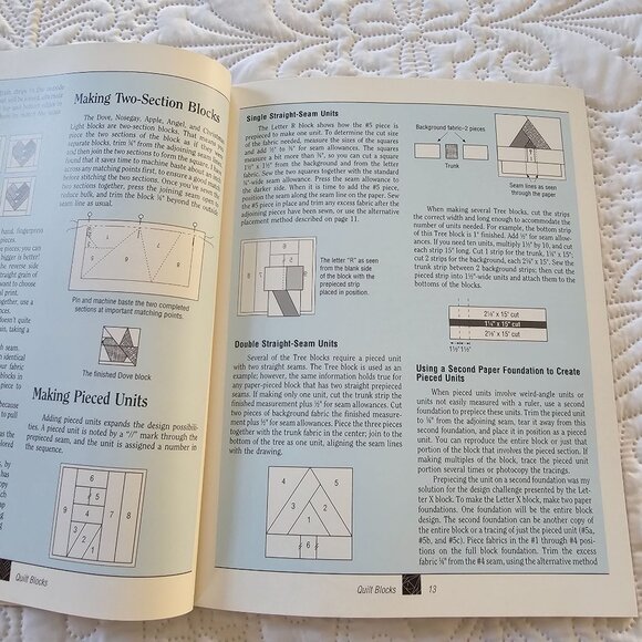 Easy Paper-Pieced Keepsake Quilts Book By Doak, Block & Alphabet, Vintage 1995 - Picture 7 of 10